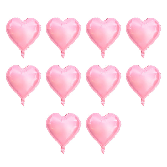 10pcs 10" Heart Aluminum Foil Balloons Party Wedding Birthday Decor (Pink)